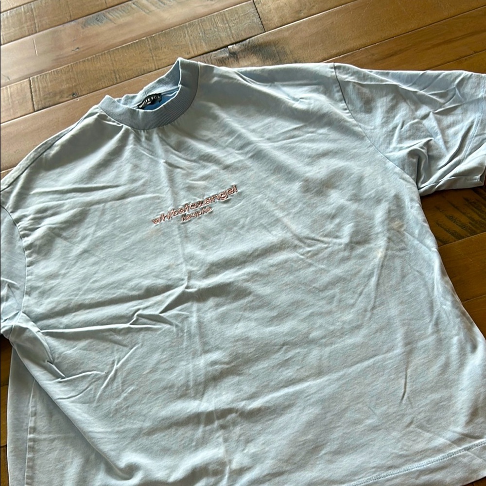 White Fox oversized baby blue tee